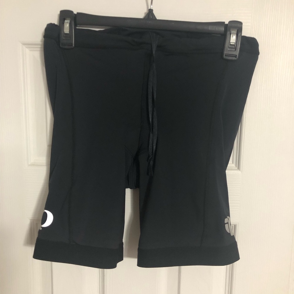 Pearl Izumi padded bike shorts women’s size XL black reflective‎ logo cycling